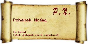Pohanek Noémi névjegykártya